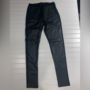 Faux Leather Converse Leggings Half Pleather / Fabric Material Black Size Small